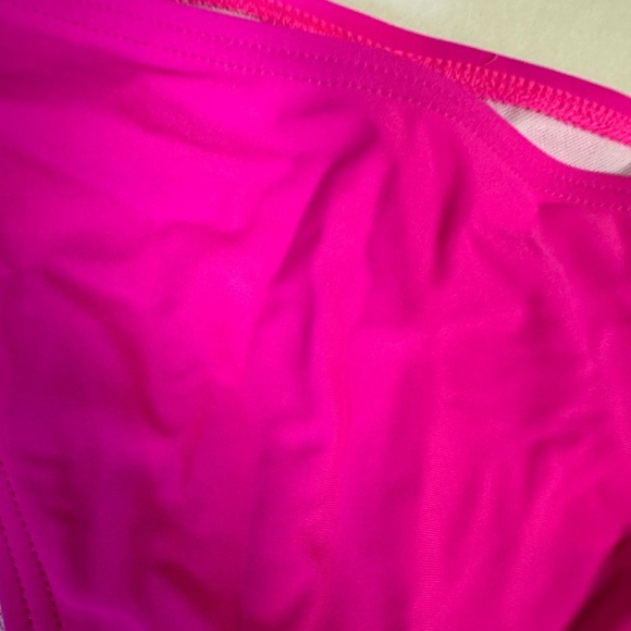 NWOT Vibrant Pink Halter Bikini with Adjustable Side-Tie Bottoms - Picture 3 of 7